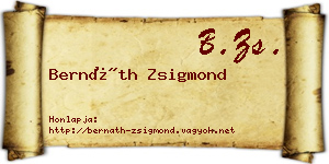 Bernáth Zsigmond névjegykártya