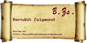 Bernáth Zsigmond névjegykártya